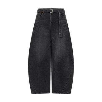 sacai Loose-fit Jeans, male, Black, Size: XS Denim Pants