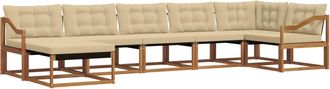 vidaXL Conjunto De Sof&aacute;s De Exterior 7 Uds. Natural Y Beige Vidaxl
