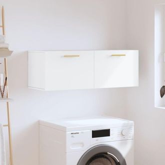 vidaXL vidaXL Mobile a Parete Bianco 100x36,5x35 cm in Legno Multistrato