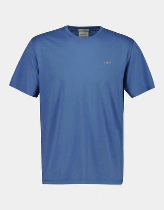 GANT Mens GANT Mens Regular Fit Short Sleeve Shield Logo T-Shirt - 476 Blue Horizon - Size: 40