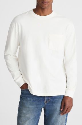 Madewell The Vintage Long Sleeve Pocket T-Shirt in Soft White at Nordstrom, Size Medium