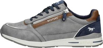 Mustang Sneakers Laag - Heren - Sneakers - Grijs - 44 EU - Leer - Schoenen