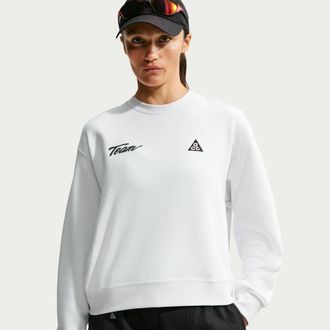 Nike Womens Nike ACG Tuff Fleece Crew-Neck Sweatshirt in White | IU8168-121