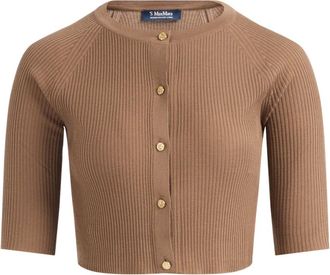 Max Mara Truien & Vesten, Dames, Bruin, L, Wol, Cardigan Crop Smmkiwi