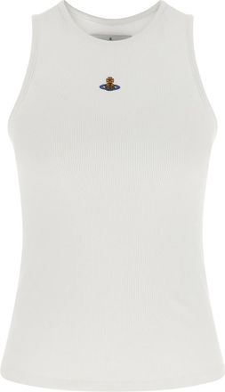 Vivienne Westwood White Logo Round Neck Top