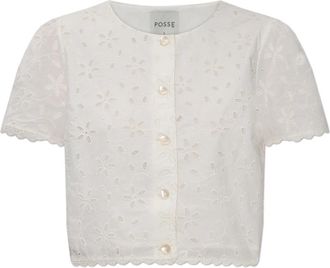 Poss&eacute; Salma Top - Dames - Blouses - Wit - M - Katoen - Overhemden