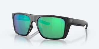 Costa Unisex Lido Polarized Sunglasses In Matte Black Green Mirror