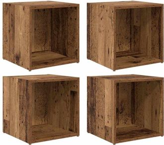 vidaXL Gabinete de tv 4 pcs Marrón 37 x 35 x 37 cm Vidaxl