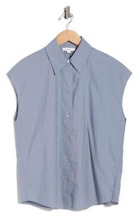 Vince Cap Sleeve Button Down Shirt in Lake at Nordstrom Rack, Size X-Large