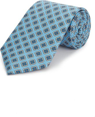 Oliver Brown Pure Silk Medallion Tie - Blue