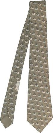Hermès Cravatta con stampa 2005 - Verde