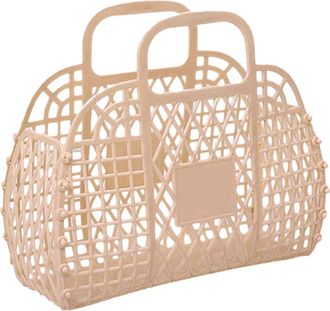 Generic PP Jelly Bag, 24x21x9.5cm Trendy Reusable Beach Handbag with Design, Perfect for Summer, Wedding, Concert, Outdoor, Easter Basket