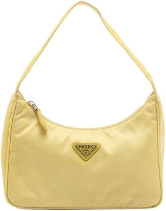 Prada Pre-owned Shoulder Bags, female, Yellow, Size: ONE SIZE Pre-owned Vintage Shoulder Bag