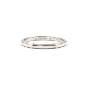 Cartier Silver Platinum 950 Band Ring (Pre-Owned)