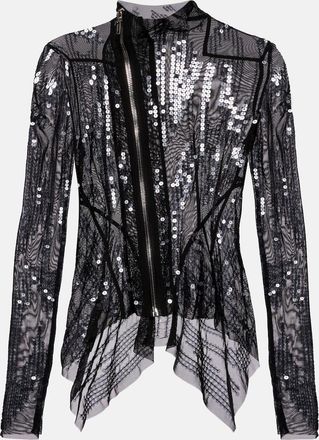 Rick Owens Giacca Gary in tulle con paillettes