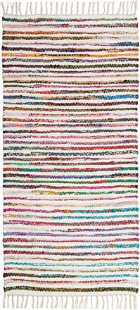 Boxxx Fleckerlteppich, Mehrfarbig, Weiß, Textil, Streifen, rechteckig, 80x150 cm, beidseitig verwendbar, Teppiche und Böden, Teppiche, Fleckerlteppiche