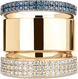 Lana Jewelry 14K Gold Blue & White Diamond Vanity Ring in Yellow Gold/Blue at Nordstrom, Size 5.5
