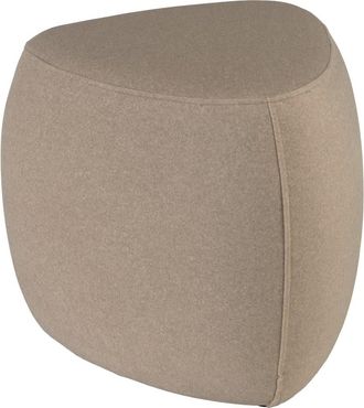 Macabane Puf con forma de guijarro en tejido efecto terciopelo beige oscuro