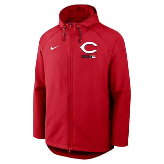 Nike Cincinnati Reds Authentic Collection Nike Mens Therma-FIT MLB Full-Zip Hooded Jacket in Red | 04HC041NRED-FHP