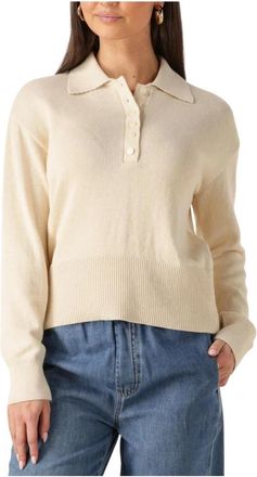 Modstr&ouml;m Elegante witte polotrui - Dames - V-hals truien - Beige - L - Truien & Vesten