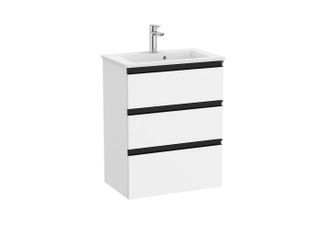Roca Conjunto Mueble The Gap 700x380 3 Cajones + Lavabo Blanco Blanco Mate
