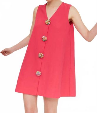 Compa&ntilde;&iacute;afant&aacute;stica Short Dress With Buttons In Fuschia