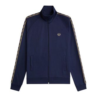 Fred Perry Zip-throughs, male, Blue, Size: 2XL Contrast Tape Track Jacket