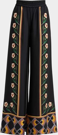 La DoubleJ Daze-Print Wide-Leg Palazzo Pants