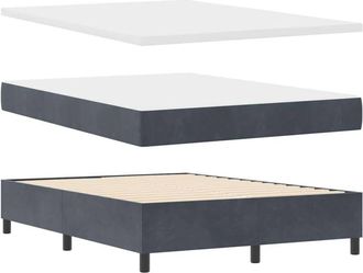 vidaXL Vidaxl - Cama Tipo Box Spring Gris Oscuro 140 X 200 Cm Terciopelo