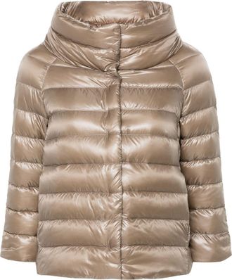 Herno Sofia jacket - women - Polyamide/Polyamide/Polyester/Cotton/Goose Down/Goose Feather - 42 - Brown