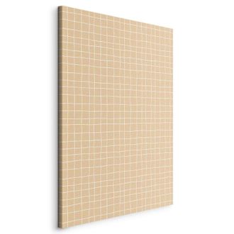 OEM Pintura - L&iacute;neas Onduladas - Un Cuadro Color Crema Sobre Un Fondo Pastel Susurrante / L&iacute;neas Y Ruido - Un Cuadro Ondulado En Tonos Naranja