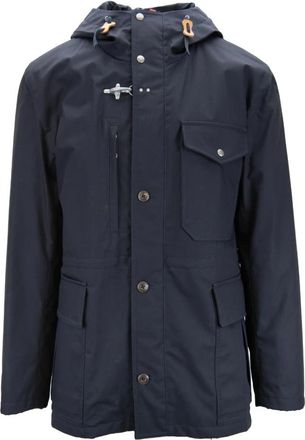 Fay Heren knoop-op capuchonjas - Heren - Winterjassen - Blauw - XL - Katoen - Jassen