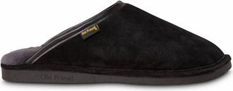 Old Friend Footwear Mens Scuff Slipper In Black/grey