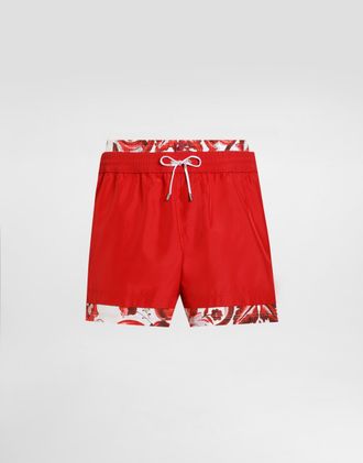 Dolce & Gabbana Majolica-print Medium Swim Boxer Shorts - Man Beachwear Multicolor 2