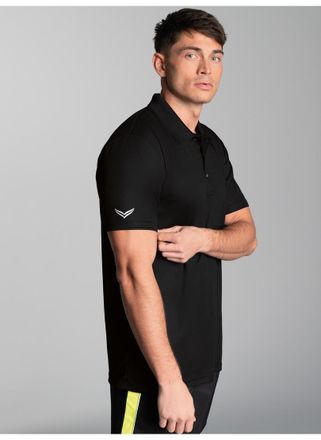 Trigema Poloshirt TRIGEMA TRIGEMA Klassisches Poloshirt COOLMAX, Herren, Gr. 4XL, schwarz, Trikot, 100% Polyester (recycelt), lang, ohne Ausschnitt, Shirts Po