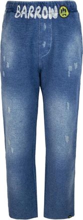 Barrow Denim Effect Trainingsbroeken met Letterprint - Heren - Slim Fit Broeken - Blauw - M - Denim - Broeken