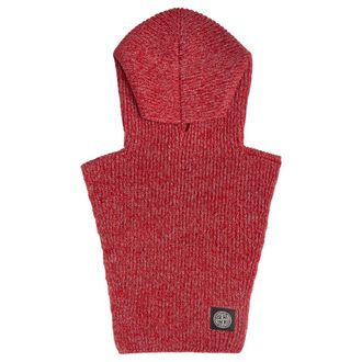 Stone Island Hats, male, Red, Size: ONE SIZE Asymmetric Rib Knit Hat