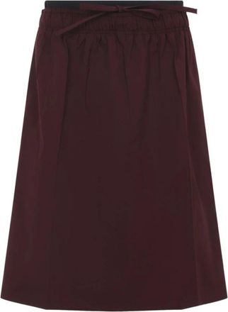 Prada Poplin Rok - Dames - Midirokken - Bruin - M - Katoen - Rokken