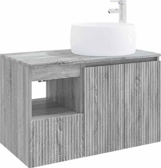 vidaXL Juego De Muebles De Ba&ntilde;o 2 Uds. Sonoma Gris Vidaxl