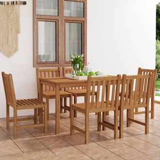 vidaXL Conjunto De Comedor De Jard&iacute;n 7 Piezas Madera Maciza De Teca Vidaxl