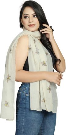 Generic Glitter Bumble Bees Scarf Wraps Shawl Soft Scarf Lightweight by UK SCARFS & SHAWLS (Beige)
