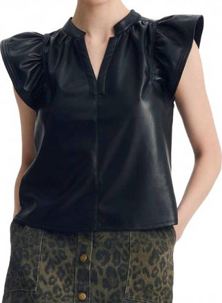 M&eacute;lissa Nepton Faux Leather Venora Top In Black