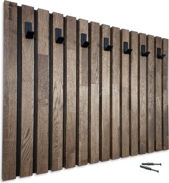 OEM Percha De Madera Lamele De 80 Cm, Color Marr&oacute;n