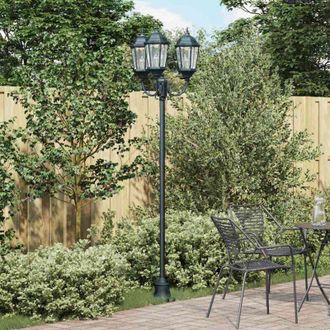 vidaXL Vidaxl - Posto Luce da Giardino Verde scuro Alluminio, Vetro