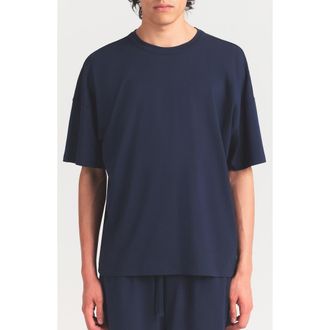 SKIMS Oversize Stretch Crewneck T-Shirt in Navydnu at Nordstrom, Size Xxx-Large