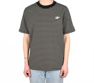 New Balance Numeric Relaxed Striped Shirt In Black
