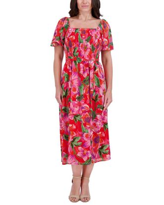Kensie Printed Chiffon Midi Dress