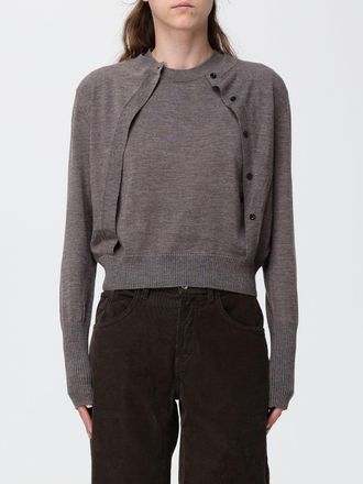 Pinko Maglia girocollo in pura lana con maniche lunghe e finiture a costine