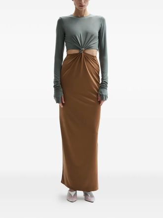 Atu Body Couture Split jurk met geknoopt detail - Bruin