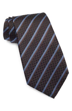 Ermenegildo Zegna Stripe Silk Tie in Navy Stripe at Nordstrom